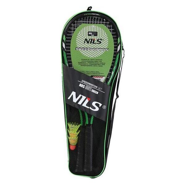 Nils Extreme NRS001 ZESTAW DO SPEEDMINTONA 2 RAKIETY + LOTKI + POKROWIEC ZIELONY NILS