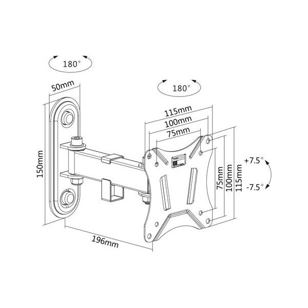 Deltaco Uchwyt ścienny na monitor 13" - 27" (ARM-0250)