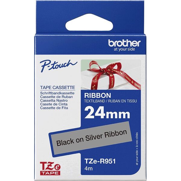 Brother TZE-R951 taśmy do etykietowania Czarny na srebrnym