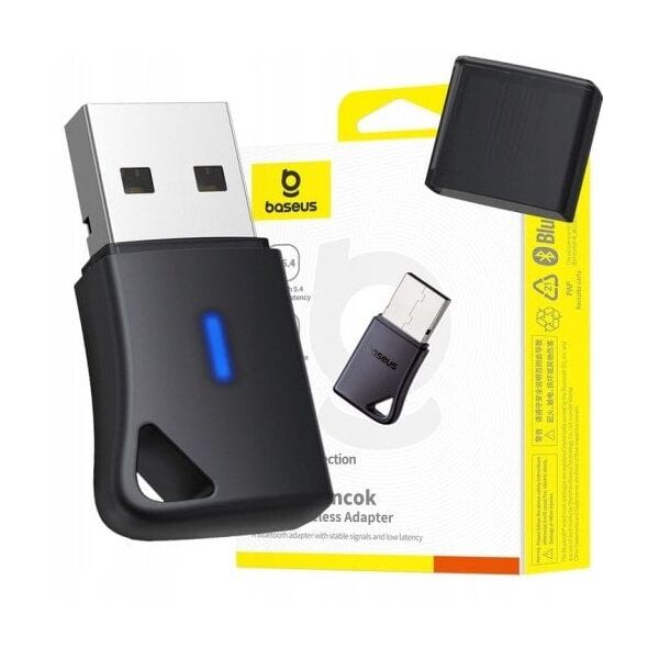 Baseus BA04+ Adapter USB Nadajnik Odbiornik Bluetooth 5.4 do komputera Dongle 20M