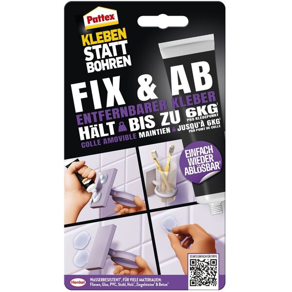 Pattex Κόλλα αντί για τρύπημα FIX&AB 44g Σωληνάριο