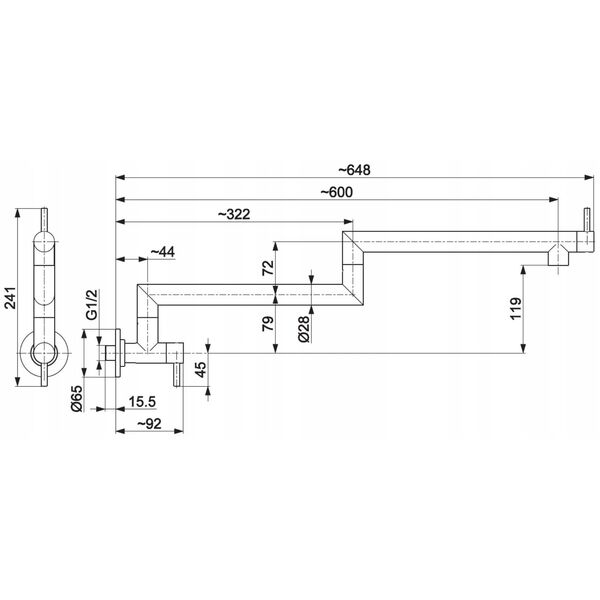 6623-030-31 DUERO POT FILLER BATERIA KUCHENNA, ZLEW ŚCIENNA, PRZEGUBOWA, ΒΟΥΡΤΣΙΣΜΕΝΟ ΧΡΥΣΟ // B-97-00-5-022-GOLD