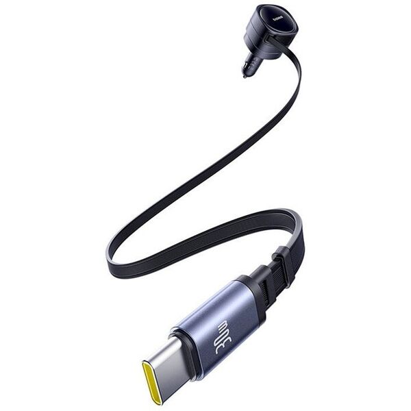 Ładowarka samochodowa Baseus Enjoyment Max z kablami USB-C+USB-C 60W Czarny