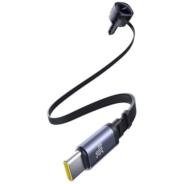 Ładowarka samochodowa Baseus Enjoyment Max z kablami USB-C+USB-C i portami USB-A+USB-C 90W Czarny