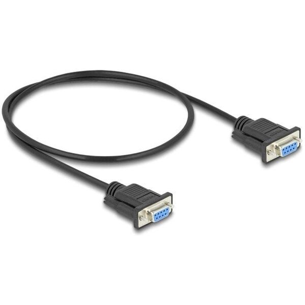 Delock - Σειριακό καλώδιο RS-232 - DB-9 (W) με βίδες σε DB-9 (W) με βίδες - 50 cm - 5 mm - Μαύρο