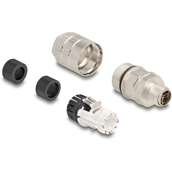 Delock - Δικτυακή υποδοχή - 8 pin M12-X (M) - CAT 6a - IEEE 802.3an