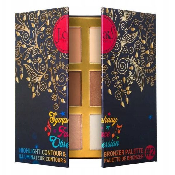 J.CAT BEAUTY_Symphony Face Obsession paleta do konturowania twarzy 102 Medium / Dark 27,5g