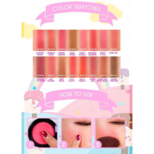 J.CAT BEAUTY_Blush-Mallow Soft Blusher róż do policzków kremowo- pudrowy 111 Baby Mochi 4,5g