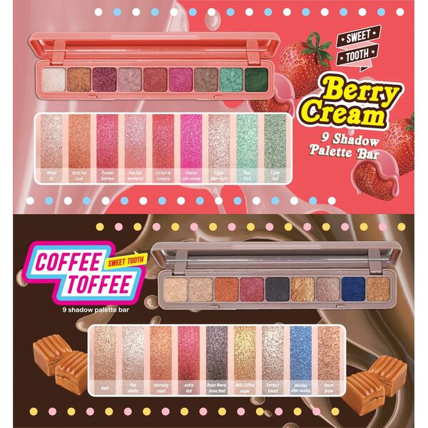 J.CAT BEAUTY_Sweet Tooth 9 Shadow Palette Bar poaleta cieni do oczu 102 Coffee Toffee 7,2g