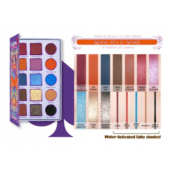 J.CAT BEAUTY_House Of Queens 15 Color Palette paleta cieni do oczu 103 Royal-Tea &amp| Spade 16g