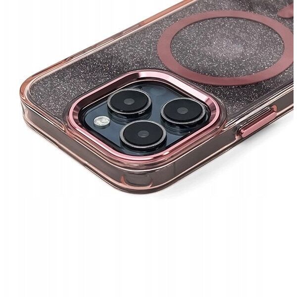 Θήκη με γκλίτερ Glitter Case με MagSafe για Samsung Galaxy S25 Edge - ροζ