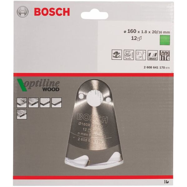 Δίσκος πριονιού BOSCH OP WO H 160x20-12