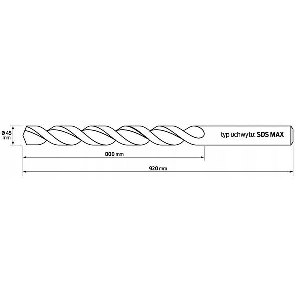 Τρυπάνι SDS MAX HIKOKI Τετράγωνη Άκρη 45 x 920mm