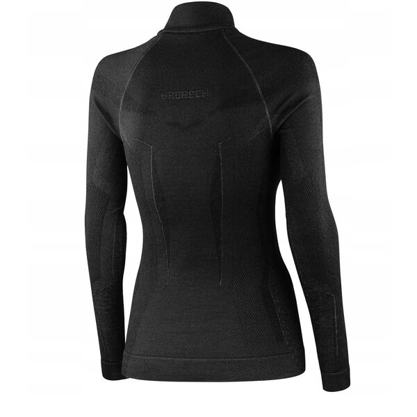 Γυναικεία μπλούζα LS1609W με κοντό φερμουάρ EXTREME MERINO μαύρο XL