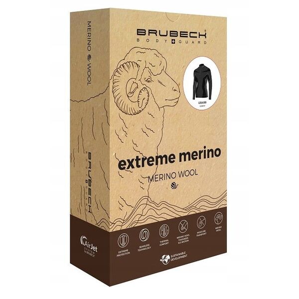 LS1610M Bluza męska z krótkim ekspresem EXTREME MERINO czarny M