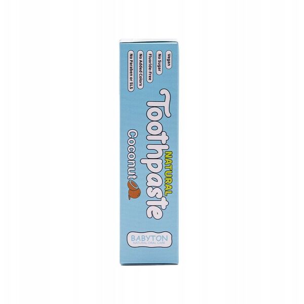 Babyton, Naturalna pasta do zębów dla dzieci o smaku kokosowym bez fluoru, 6m+, 50 g