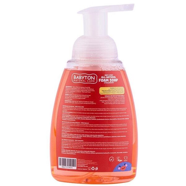Babyton, Baby&Kids, Mydło w piance, Truskawkowe, bezpieczny od narodzin, 350 ml