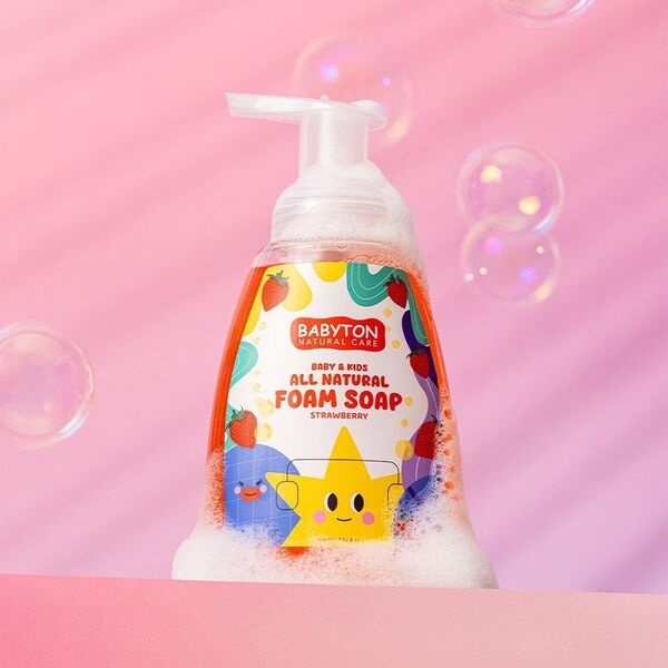 Babyton, Baby&Kids, Mydło w piance, Truskawkowe, bezpieczny od narodzin, 350 ml