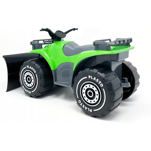 PLASTO Quad z pługiem i przyczepką 52 cm zielony PLA1601