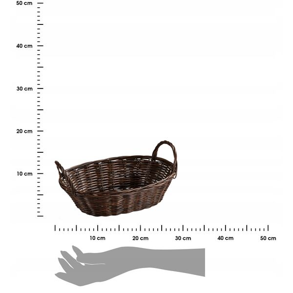Καλάθι για ψωμί και φρούτα, πλαστικό, καφέ
