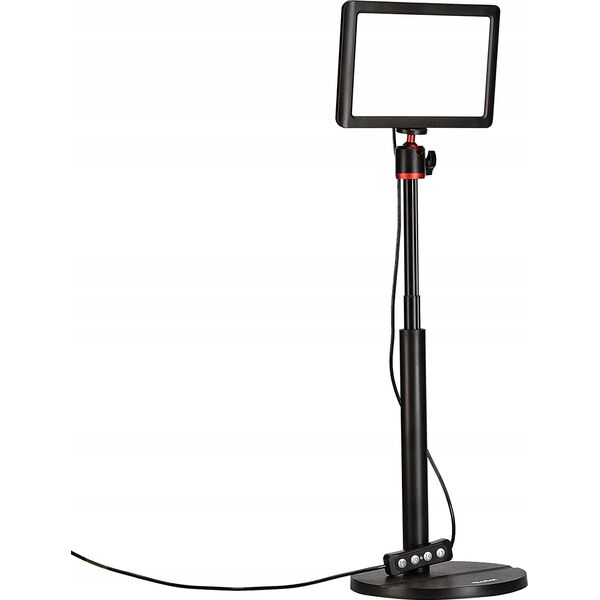Rollei Lumis Key-Light, oświetlenie wideo LED wraz ze statywem stołowym z pilotem na kablu do oświetlenia strumieniowego wideo i konferencji 28555 cza