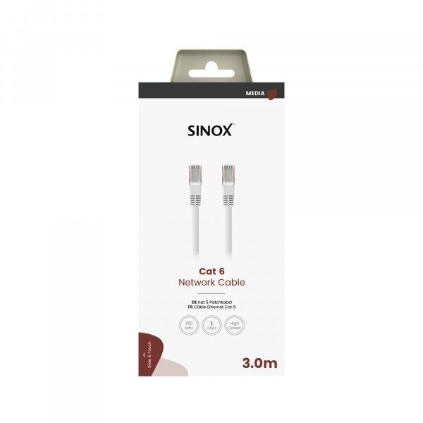 Καλώδιο Sinox Cat6e. 3μ. Λευκό