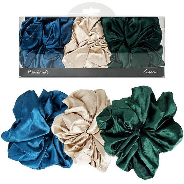Σατέν λαστιχάκια μαλλιών Be Osom Satin Scrunchie BEOSOMHBAND, 3 τεμ.