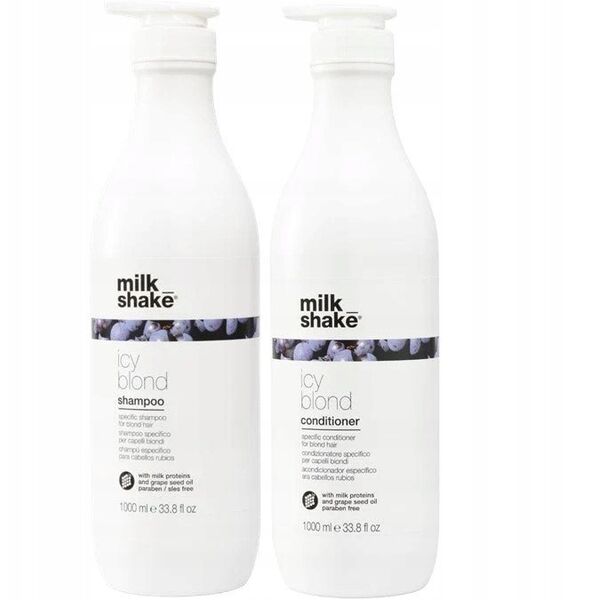 Milk Shake, Icy Blond, Πρωτεΐνες Γάλακτος, Σαμπουάν Μαλλιών, Αντιμετωπίζει Κίτρινους Ή Πορτοκαλί Τόνους, 100 ml Για Γυναίκες