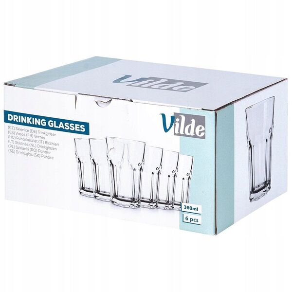 Σετ Ποτήρια Κούπες για Ποτά Χυμό Νερό Vilde 360 ml 6 τεμ.