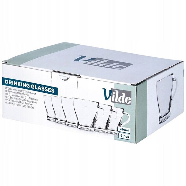 Σετ Ποτήρια Κούπες για Ποτά Χυμό Νερό Vilde 280 ml 6 τεμ.