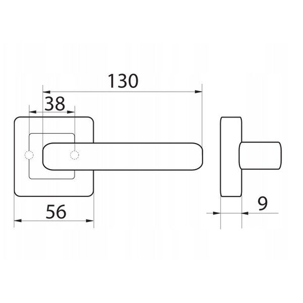 Λαβή πόρτας PEM G5, Eurostandard, ματ νικέλ χρώμα.