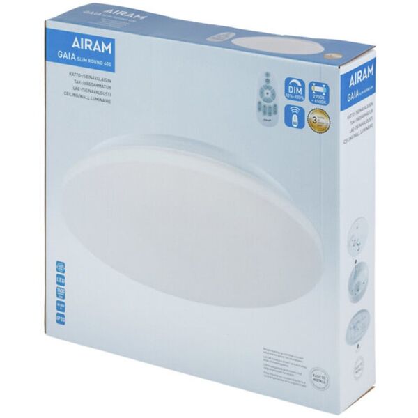 Φωτιστικό οροφής Airam Gaia Slim Round, 22W, 2700-6500K, λευκό, 40 cm