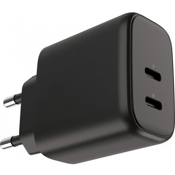 Προσαρμογέας ρεύματος FoneKit GaN PD 65W AC, USB-C + USB-C, μαύρο
