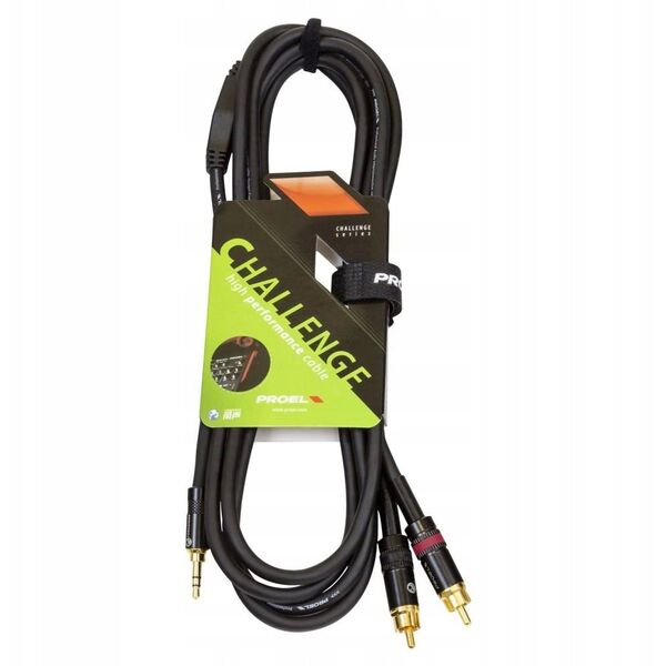 Αρσενικό στερεοφωνικό 3.5mm PROEL - 2 x αρσενικό RCA, 1.5m, μαύρο
