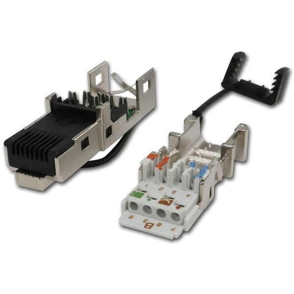 TELEGRTNER J80026A0046, RJ45, Μαύρο, Ανοξείδωτο ατσάλι