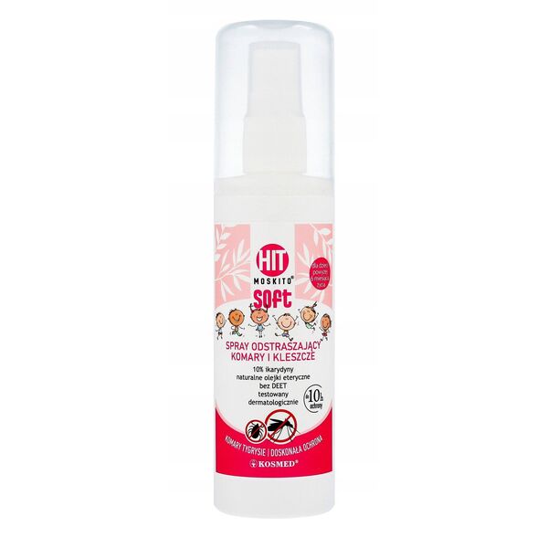 KOSMED Hit Moskito Soft Spray απωθητικό για κουνούπια και τσιμπούρια με ικαριδίνη (10%) χωρίς DEET 80 ml