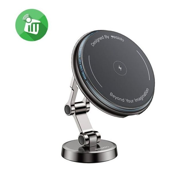 yesido Μαγνητική Βάση Αυτοκινήτου C306 Ασύρματη 15W, MagSafe, BLACK / CZARNY