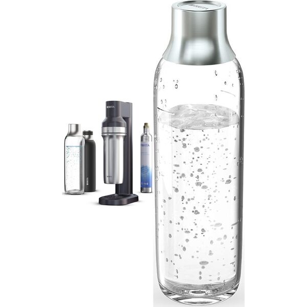 Saturator Brita sodaTRIO Czarny + Szklana butelka sodaTRIO 2-pak