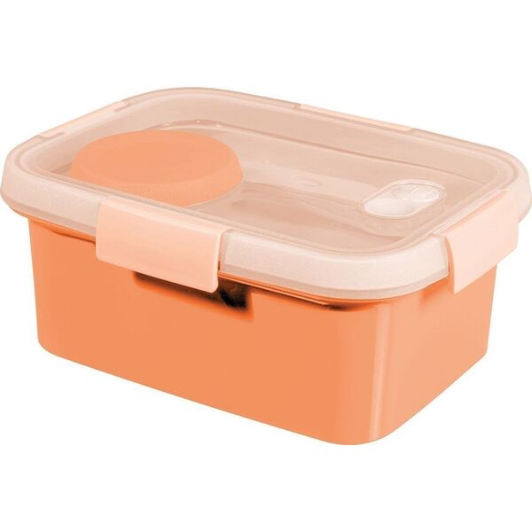 Curver Pojemnik na żywność prostokątny LUNCH KIT Smart to go Mix miętowy/ jasnoszary/ brzoskwiniowy 1,2L Curver