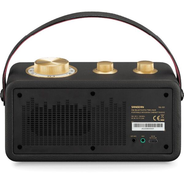 Sangean RA-101 travel radio, black/gold