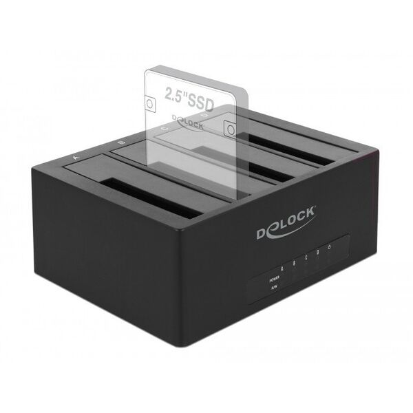 DeLOCK 63930, HDD, SSD, Serial ATA, 2.5,3.5", USB 3.2 Gen 1 (3.1 Gen 1) Type-B, Black, 5 Gbit/s
