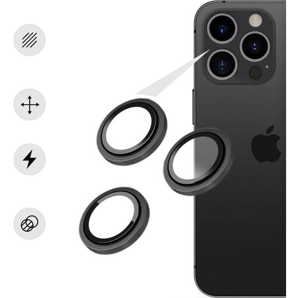Fixed Camera Glass για Apple iPhone 14 Pro/14 Pro Max, γκρι του διαστήματος