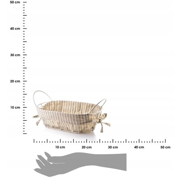 WILL μεταλλικό καλάθι 25x15x8/28x15x11,5cm μπεζ