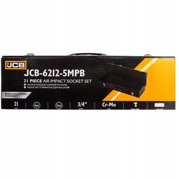 Σετ καρυδάκια JCB 21 τεμ. 3/4" 6-γωνιακό (17-50mm)