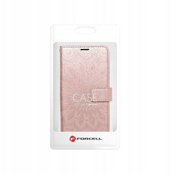 Θήκη MEZZO Book για IPHONE 14 Pro mandala ροζ χρυσό