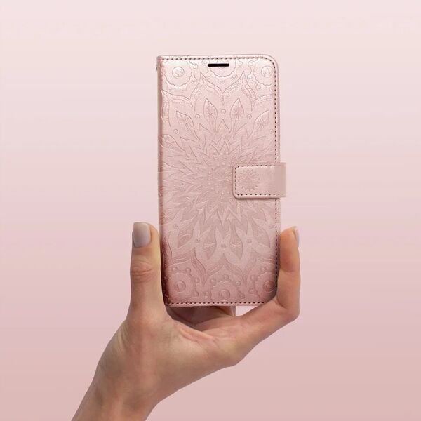 Θήκη βιβλίου MEZZO για IPHONE 13 MINI mandala ροζ χρυσό