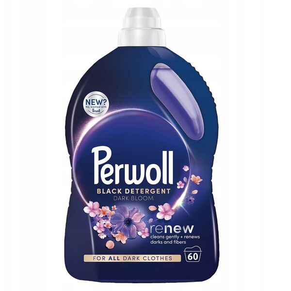 Perwoll Renew Dark Bloom Υγρό απορρυπαντικό για μαύρα και σκούρα υφάσματα, 3 l
