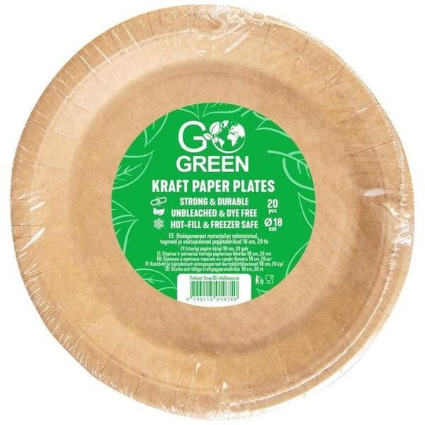 Kraftpapira skivji Go Green O18cm 20 gab./ 0 14kg 4743115010750