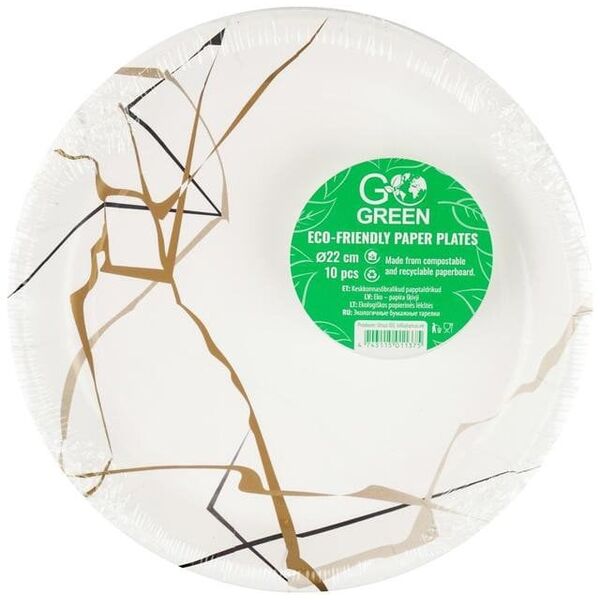Ekologiski papira skivji Marble Go Green O22cm 10 gab./ 0 11kg  4743115012051