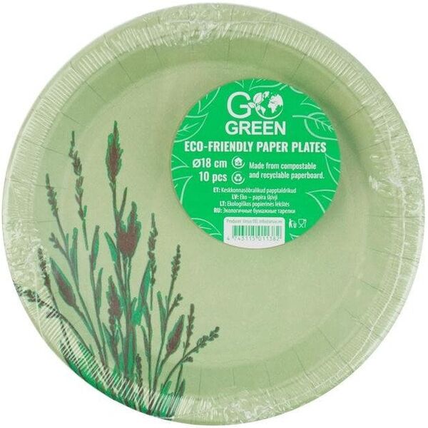 Ekologiski papira skivji Reed Go Green O18cm 10 gab./ 0 07kg 4743115011382